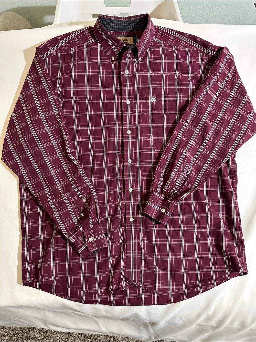 Ariat Burgundy Plaid Button-Down Shirt